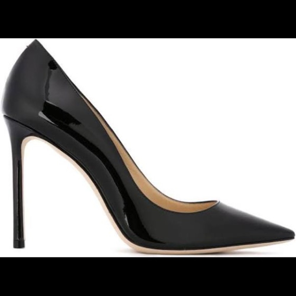 Jimmy Choo Romy 100 Black Patent Leather Pump